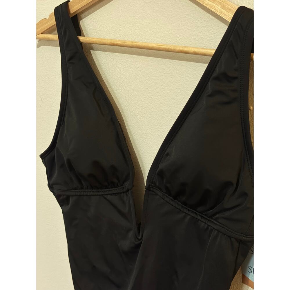 Black One Piece Swimsuit with Tie, Shade & Shore - Picture 2 of 10